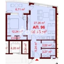 Двустаен апартамент с паркомясто и  с акт 16,   в к-с Сентрал парк,  в к-с Славейков